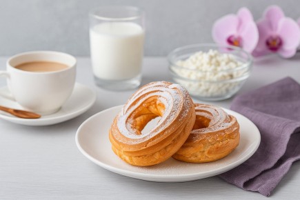 Нежное заварное кольцо с кремом на основе творога