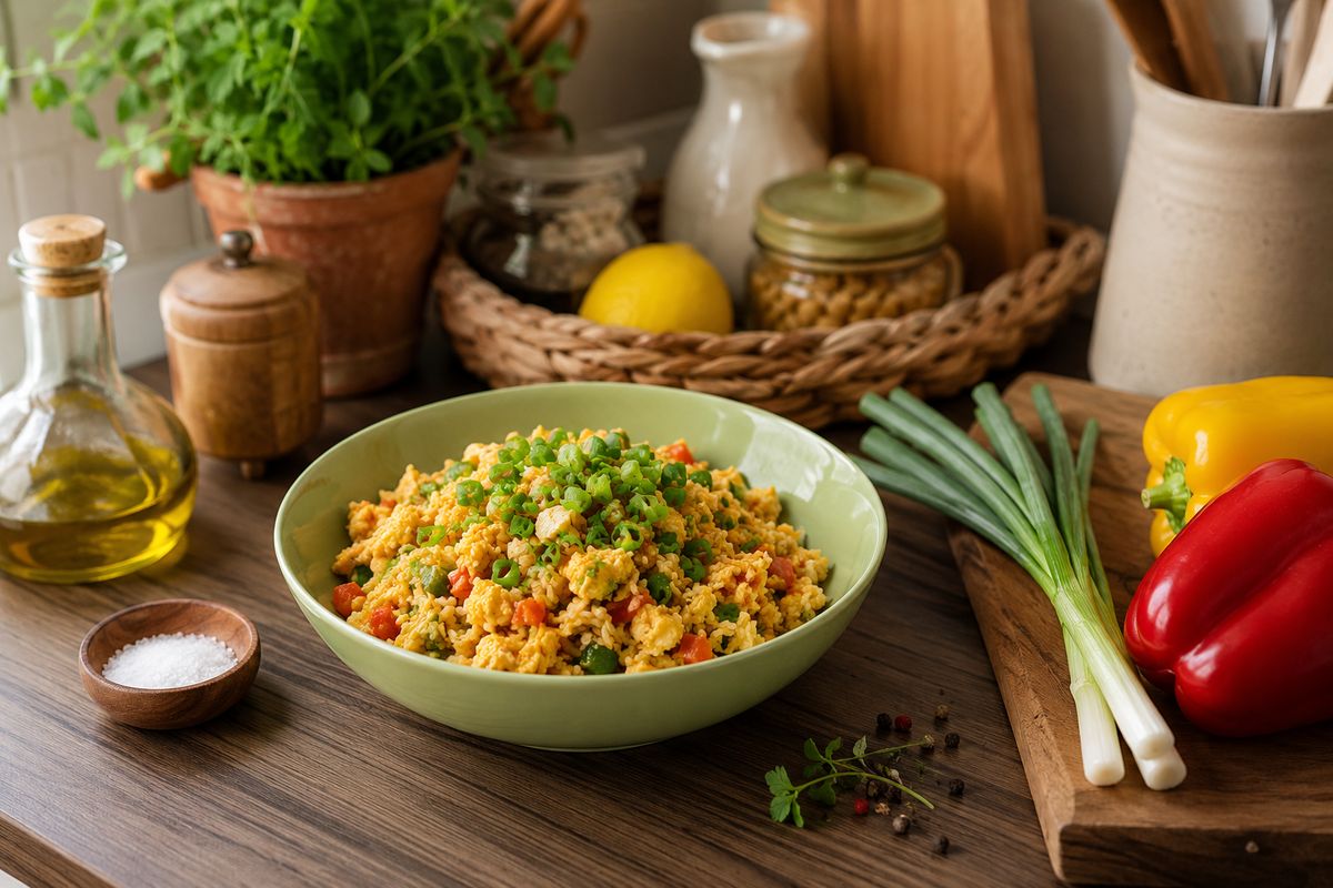 Вкусный рис с яйцом и овощами для каждого гурмана