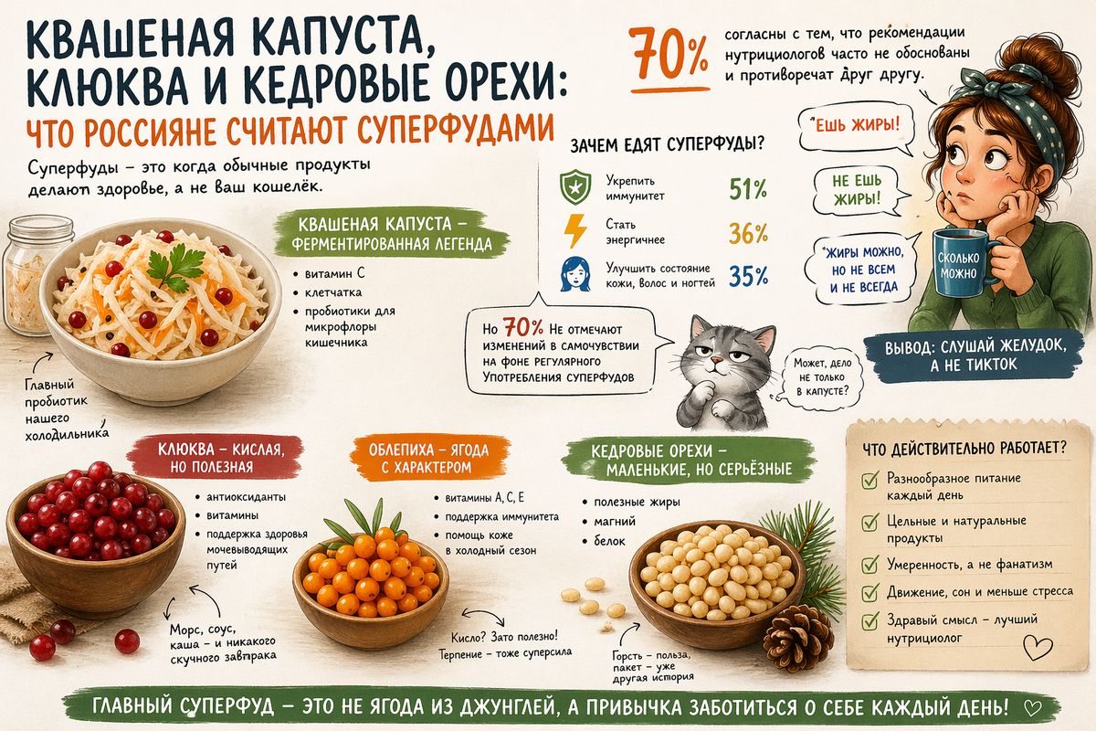 Квашеная капуста и облепиха: россияне открывают секреты суперфудов
